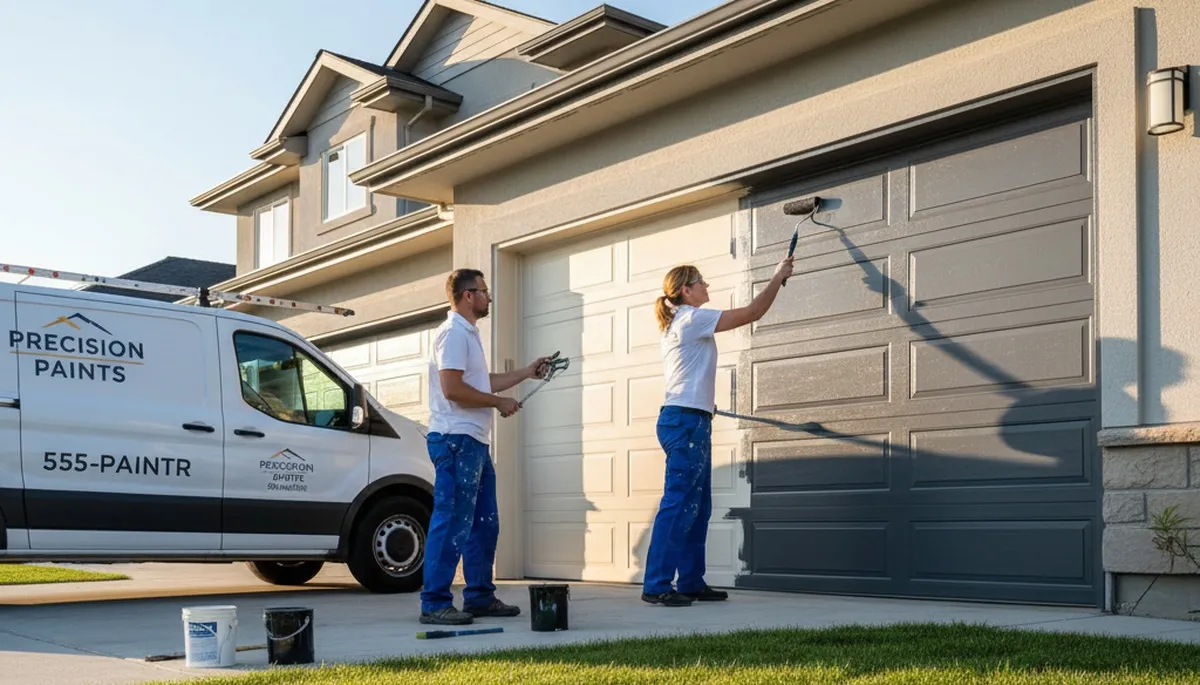 Professional garage door painting in Spokane WA boosting curb appeal with durable weather-resistant finish