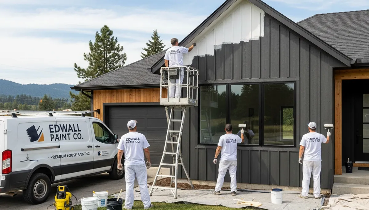 Professional house painters working on exterior home repainting in Spokane, WA