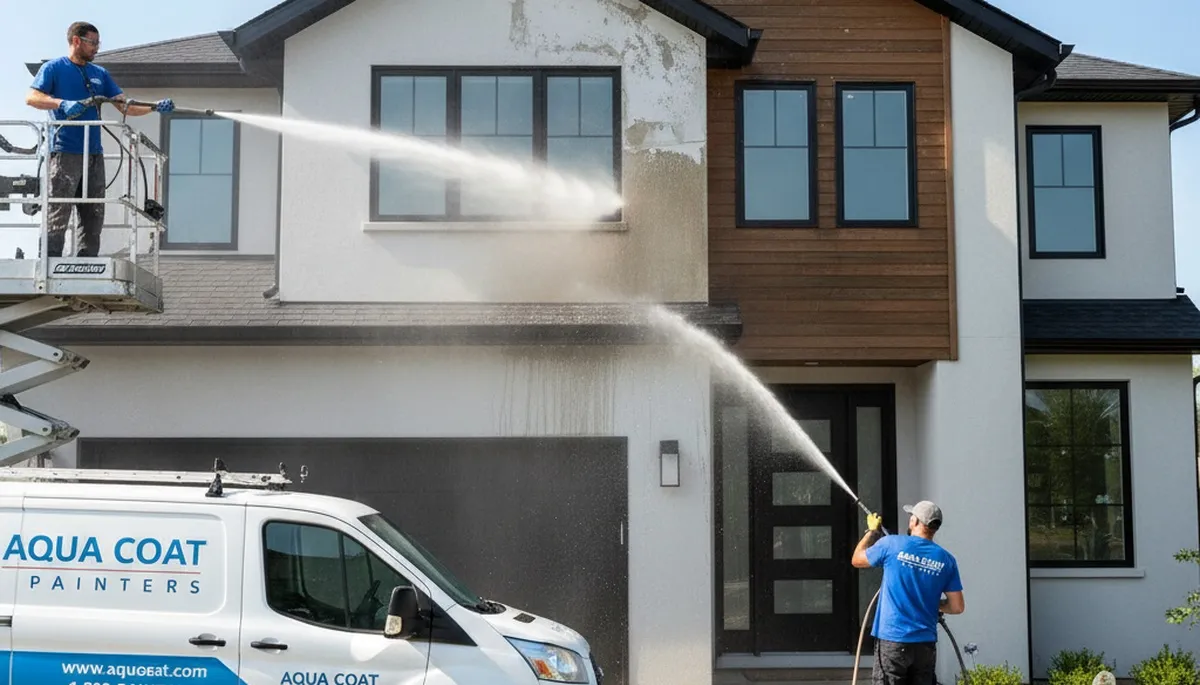 Professional pressure washing home siding in Spokane, WA for expert surface restoration and cleaning