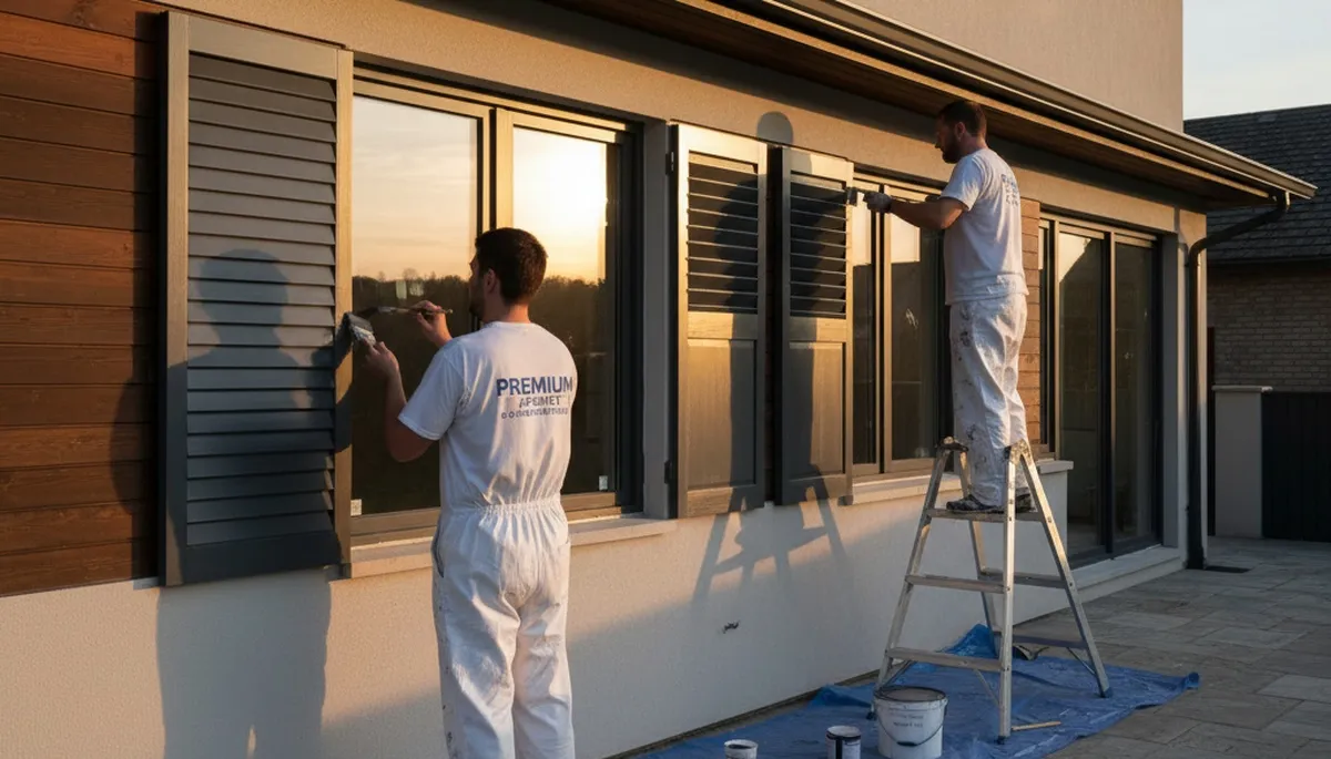 Professional shutter painting on Spokane WA home exterior for durable, weather-resistant finish