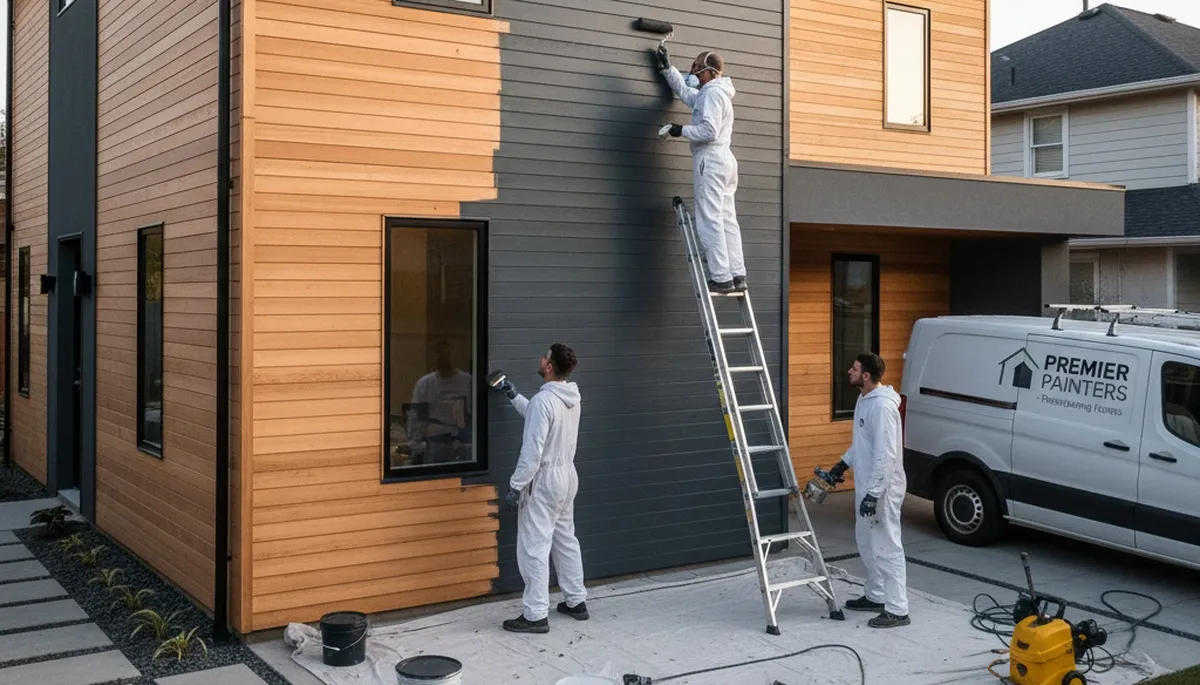 Professional siding painting on a Spokane WA home exterior by expert local house painters