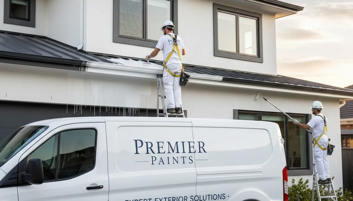 Professional trim and fascia painting on Spokane WA home by expert house painters