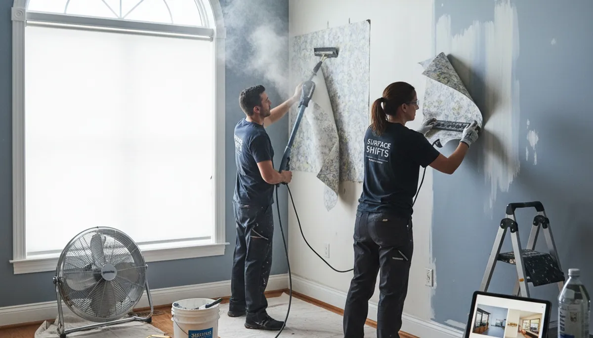 Professional wallpaper removal service in Spokane WA restoring smooth painted walls